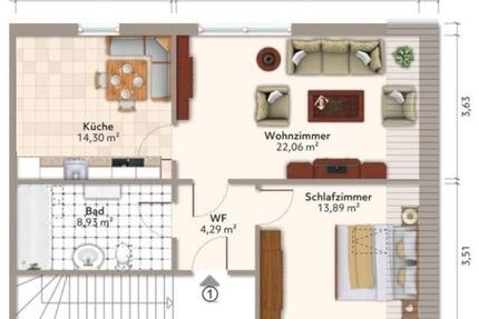 2ZKB in Sengwarden - 500,00&nbsp;EUR Kaltmiete, ca.&nbsp; 62,50&nbsp;m&sup2; in Wilhelmshaven (PLZ: 26382)