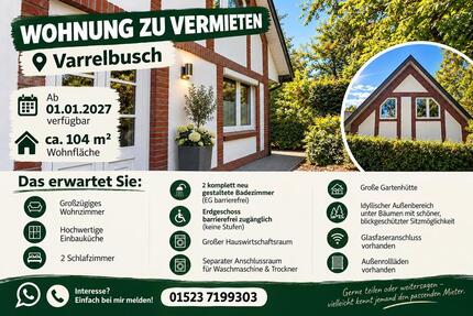 Hochwertige Wohnung in Varrelbusch – 104 m², 2 Bäder, Einbauküche - Garrel