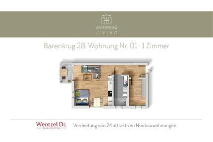 Moderne 1-Zimmer-Wohnung mit Terrasse – Tonndorf – Wentzel Dr. - Hamburg Wandsbek