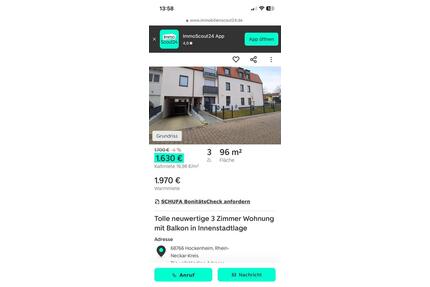 3 Zimmer Wohnung - 1.970,00&nbsp;EUR Kaltmiete, ca.&nbsp; 96,00&nbsp;m&sup2; in Hockenheim (PLZ: 68766)