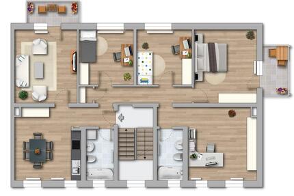Großzügige 5-Raumwohnung mit zwei Bädern und Balkon - Merseburg