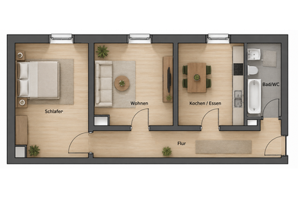 Wohnung zum Mieten in Mannheim 700,00 € 47 m²