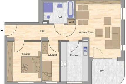 Schöne neuwertige 2,5 Raum-Wohnung mit Loggia, Bezug ab 01.08.2026 - Jena