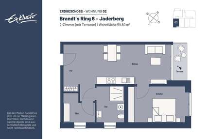 Wohnung zum Mieten in Jade 435,08 € 59.6 m²