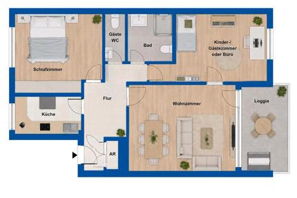 3-Zimmer-Wohnung - Balkon, neue Küche, Erstbezug n. Renovierung - Rotenburg (Wümme)