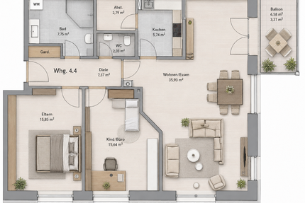 Wohnung zum Kaufen in Wasserburg am Inn 450.000,00 € 96 m²