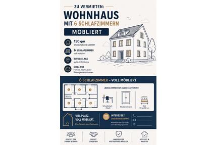 Wohnhaus möbliert 6 Schlafzimmer! Wohnung ideal für Monteure - Möckmühl