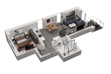 54 m² Wohnung mit Balkon, Kellerabteil und moderner Einbauküche - Münster Münster-Südost