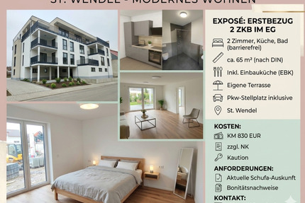 Erstbezug barrierefreie 2 ZKB in St. Wendel (Saar) - Sankt Wendel