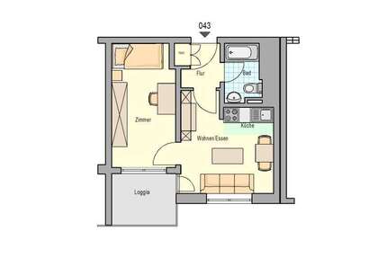 Wohnung zum Mieten in Köln 400,00 € 34.36 m²
