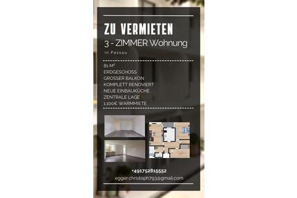 Schöne renovierte 3 Zimmer Wohnung in Passau - Wegscheid