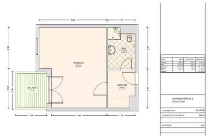1-Zimmer-WohnungBalkonTiefgarage, FÜRTH, Sonnenstraße 9
