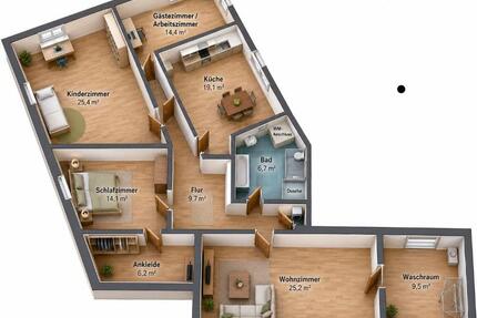 Moderne und komfortable 4-Raumwohnung zum Erstbezug nach Sanierung - Ilmenau