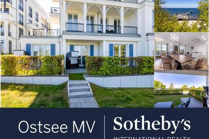 Moderne 3. Zi. Gartenwohnung in 1. Reihe mit Meerblick und direktem Zugang zur Hochuferpromenade! - Sellin