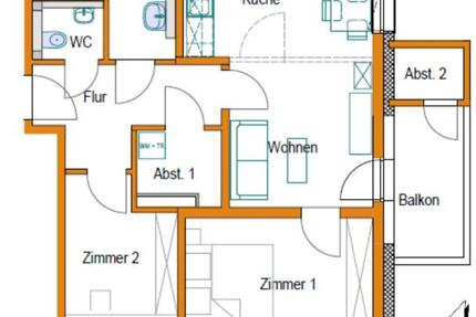 Barrierearme Neubauwohnung im 2. OG mit Blick auf den Heber - Lamspringe