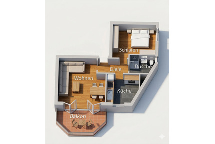 Erstbezug nach Sanierung: Moderne 2-Zimmer-Wohnung mit Balkon - Remscheid Lüttringhausen