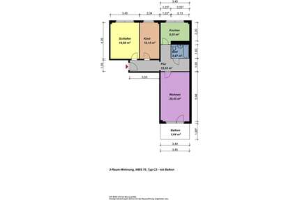 Wohnung zum Mieten in Neubrandenburg 399,00 € 70.93 m²