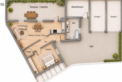 Einfamilienhaus mit 4 Zimmern + 2 Garagen - Schwabach Innenstadt