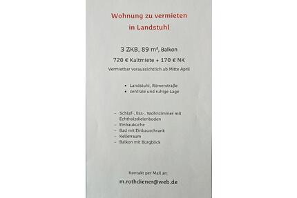 Wohnung in Landstuhl zu vermieten
