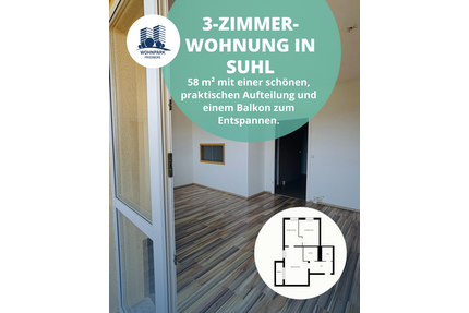 Wohnung zum Mieten in Suhl 300,00 € 58.3 m²