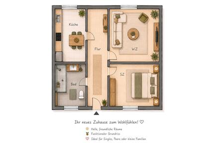 frisch sanierte 2-Zimmer-Wohnung - Bechtheim