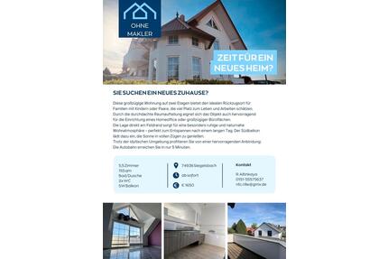 5,5 Zimmer Wohnung 160qm - 1.650,00&nbsp;EUR Kaltmiete, ca.&nbsp; 160,00&nbsp;m&sup2; in Siegelsbach (PLZ: 74936)