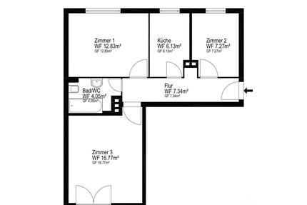 Erstvermietung nach Sanierung 2,5 Zi, 1.OG - Frankfurt am Main Unterliederbach