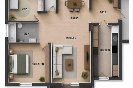 Großzügige 4-Zimmer-Wohnung mit Balkon und Terrasse - Partenstein
