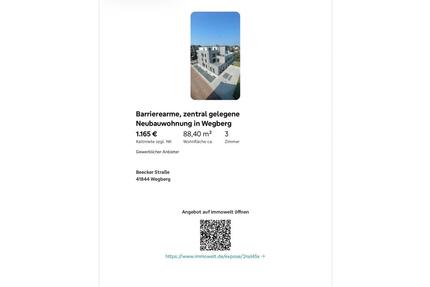 Moderne 3-Zimmer-Neubauwohnung - 1.395,00&nbsp;EUR Kaltmiete, ca.&nbsp; 88,90&nbsp;m&sup2; in Wegberg (PLZ: 41844)