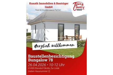 Hausbesichtigung Bungalow 78 - 215.000,00&nbsp;EUR Kaufpreis, ca.&nbsp; 78,00&nbsp;m&sup2; in Ottendorf-Okrilla (PLZ: 01458)