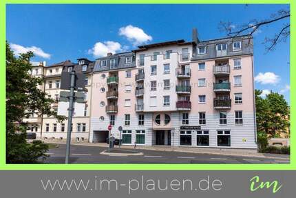 Balkon - Einbauküche - Aufzug - Weitblick | 2-Zimmer-Wohnung Plauen Seehaus
