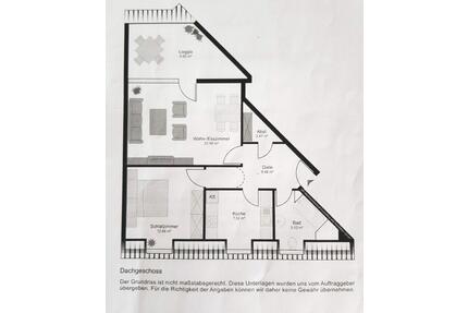 2 Zimmer Wohnung 66qm in Dülmen im Dachgeschoss mit Loggia