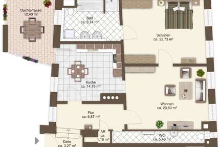 Wohnung zum Mieten in Augsburg Zentrum 1.400,00 € 90.85 m² - Augsburg / Zentrum
