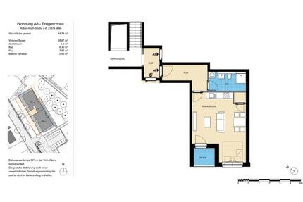 1-Zimmer-Wohnung mit Balkon - 650,00&nbsp;EUR Kaltmiete, ca.&nbsp; 44,74&nbsp;m&sup2; in Mölln (PLZ: 23879)