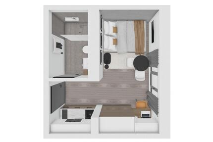 NUR für Studierende: Erstbezug vollmöbl. 1 ZKB Apt. ab 15.03.26 - Regensburg Ganghofersiedlung