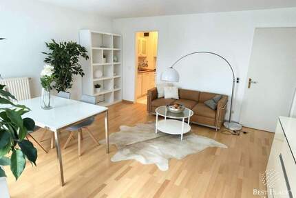 Moderne 3-Zimmer-Wohnung mit herrlicher West-Terrasse, 2 Bäder und TG-Stellplatz - München Bogenhausen