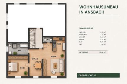 Exklusive Eigentumswohnung im Denkmalobjekt Ansbacher Innenstadt