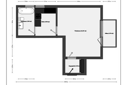 Vermietete 1,5-Zimmer-Wohnung mit Balkon & Garage, 520€ Kaltmiete - Blaustein
