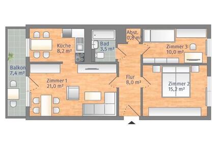 Nachmieter für 70qm Wohnung in Heider Nord - Halle (Saale) Dölau