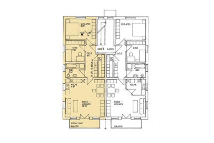 Traumwohnung im 1. OG mit 3 Zimmern, großem Balkon, Einbauküche - Hepberg