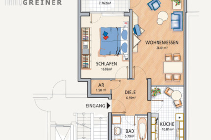 Helle 2-Zimmer-Wohnung mit Balkon & TG-Stellplatz – Lindenhof - Mannheim Almenhof