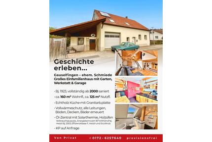 Großes Wohnhaus in Gauselfingen mit Garage, Garten und Werkstatt - Burladingen