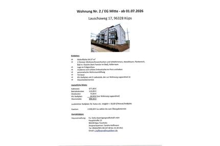Küps, 2-Zi.-EG-Wohnung, Lauschaweg 17 ab 01.07.2026