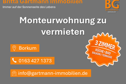 Monteurwohnung zur Miete - 2.000,00&nbsp;EUR Kaltmiete, ca.&nbsp; 45,00&nbsp;m&sup2; in Borkum (PLZ: 26757)