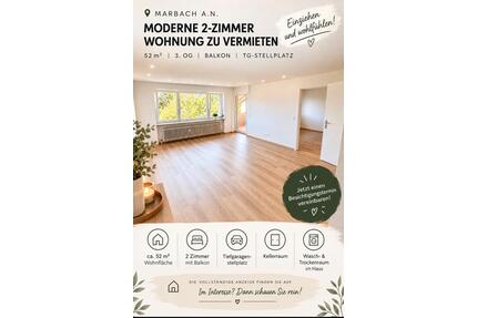 Moderne 2-Zimmer-Wohnung mit Balkon, Tiefgarage und Keller - Marbach am Neckar