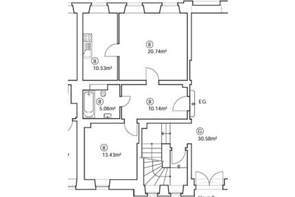 Großzügige 2‑Raum‑EG‑Wohnung mit hellen Räumen - Großenhain