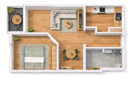 Frisch renovierte 48m² 2-Zimmer-Wohnung mit EBK und TG-Stellplatz - Leipzig Altwest