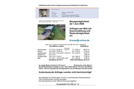 3 Zimmer Dachgeschoßwohnung 2. OG - Saarbrücken West