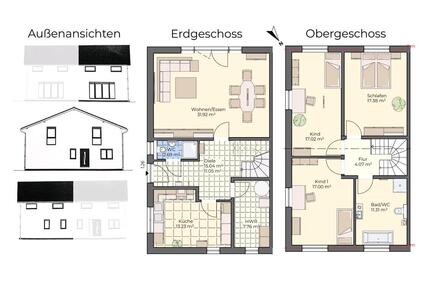 Energiespar Doppelhaushälfte (PV+WP) mit Garten, Erstbezug - Storkow (Mark)