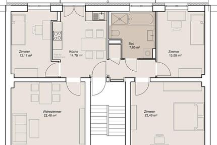 helle, zentral gelegene 4-Raumwohnung, Erstbezug nach Sanierung - Rostock Hansaviertel